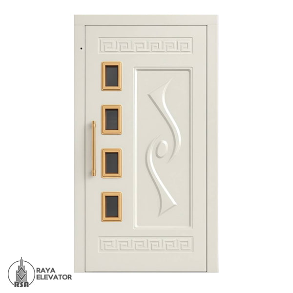 خرید درب آسانسور لولایی کد 6044 کرمی
