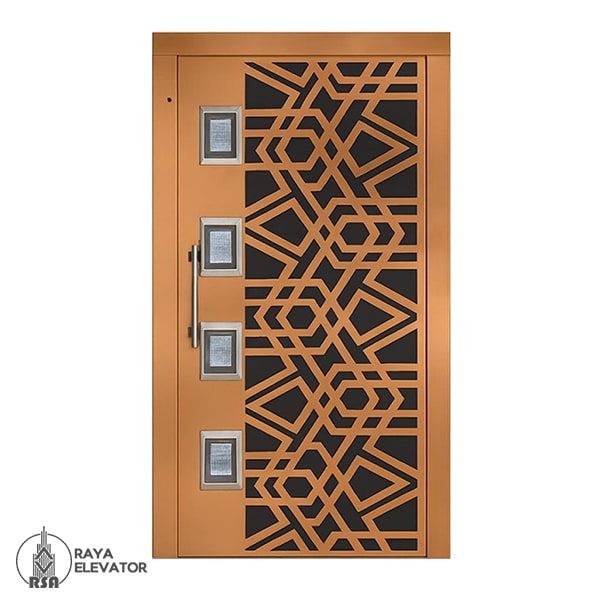 درب آسانسور لولایی کد6035 رزگلد