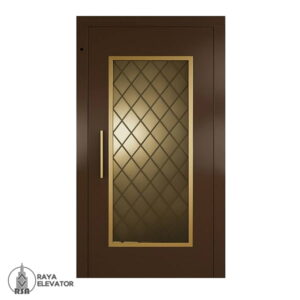 درب آسانسور لولایی کد6037 قهوه ای
