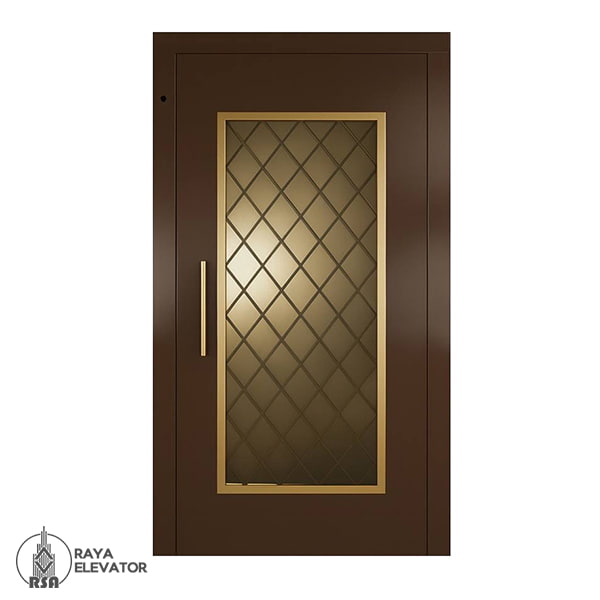 درب آسانسور لولایی کد6037 قهوه ای