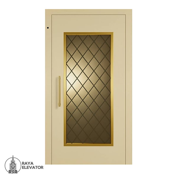 درب آسانسور لولایی کد6037 کرمی