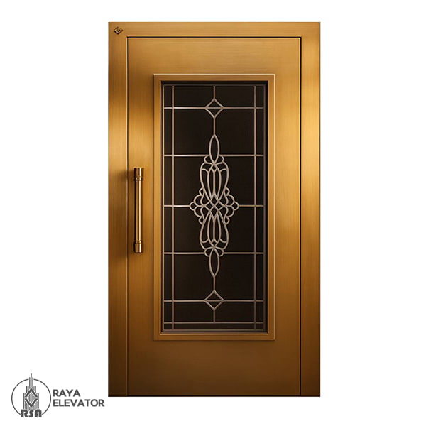 درب آسانسور لولایی کد6039 طلایی