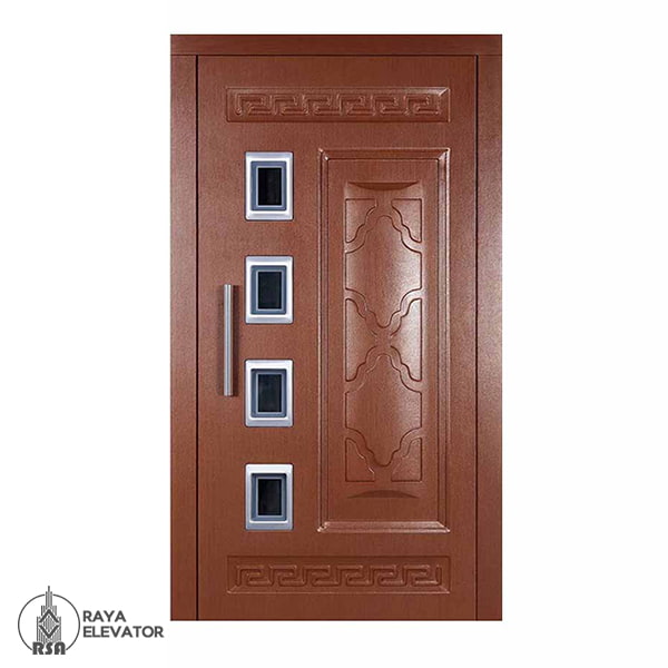 بهترین درب آسانسور لولایی کد6042 قهوه ای
