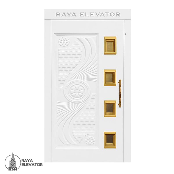 خرید درب لولایی آسانسور کد6070 طرح اورانوس سفید