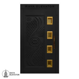 درب لولایی آسانسور کد6070 طرح اورانوس مشکی