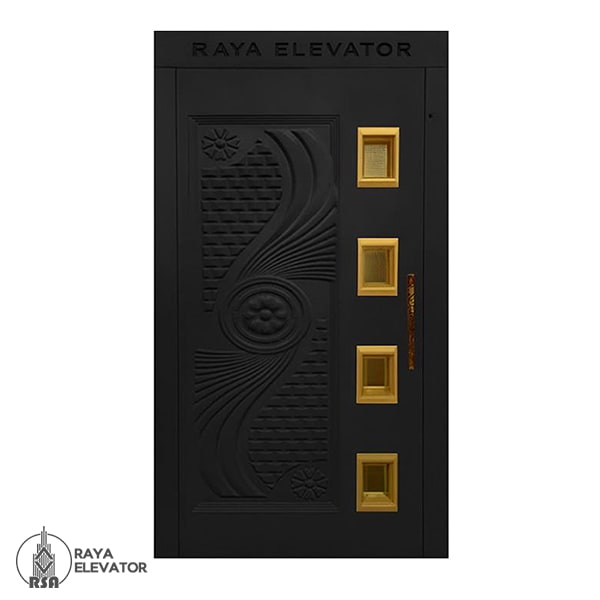 درب لولایی آسانسور کد6070 طرح اورانوس مشکی