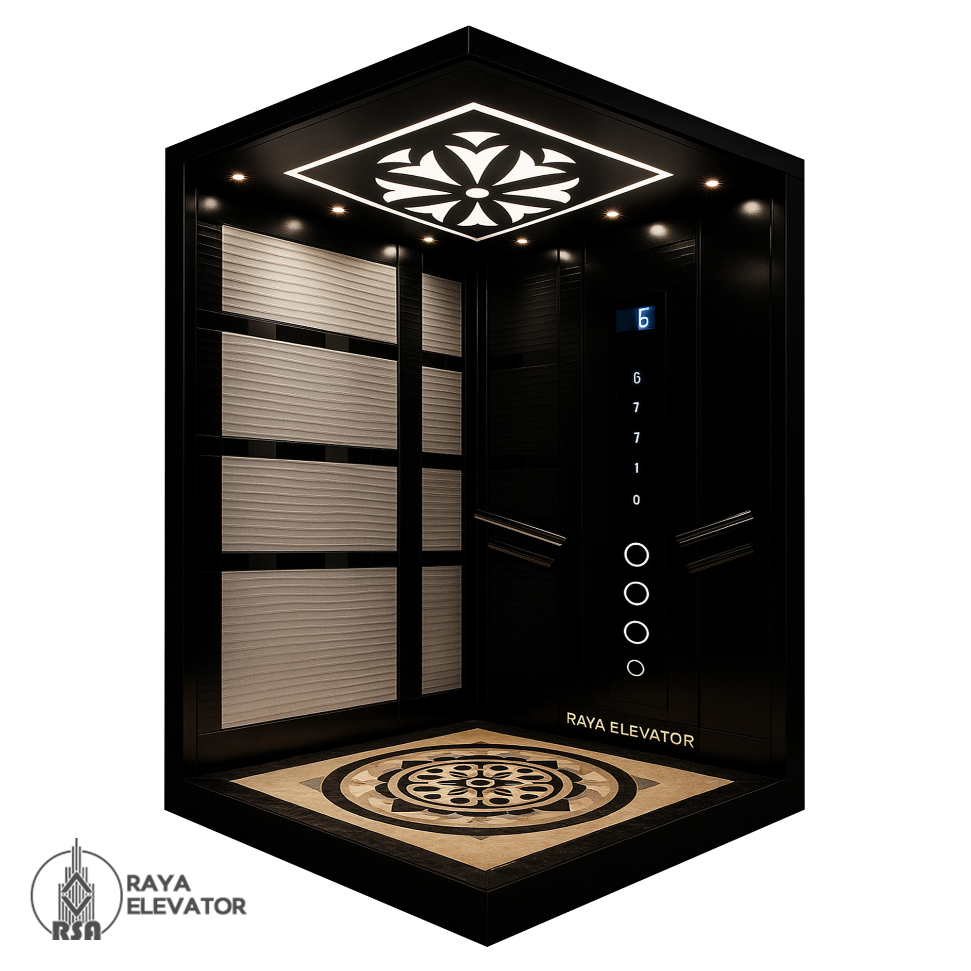 کابین آسانسور ام دی اف کد3565 مشکی