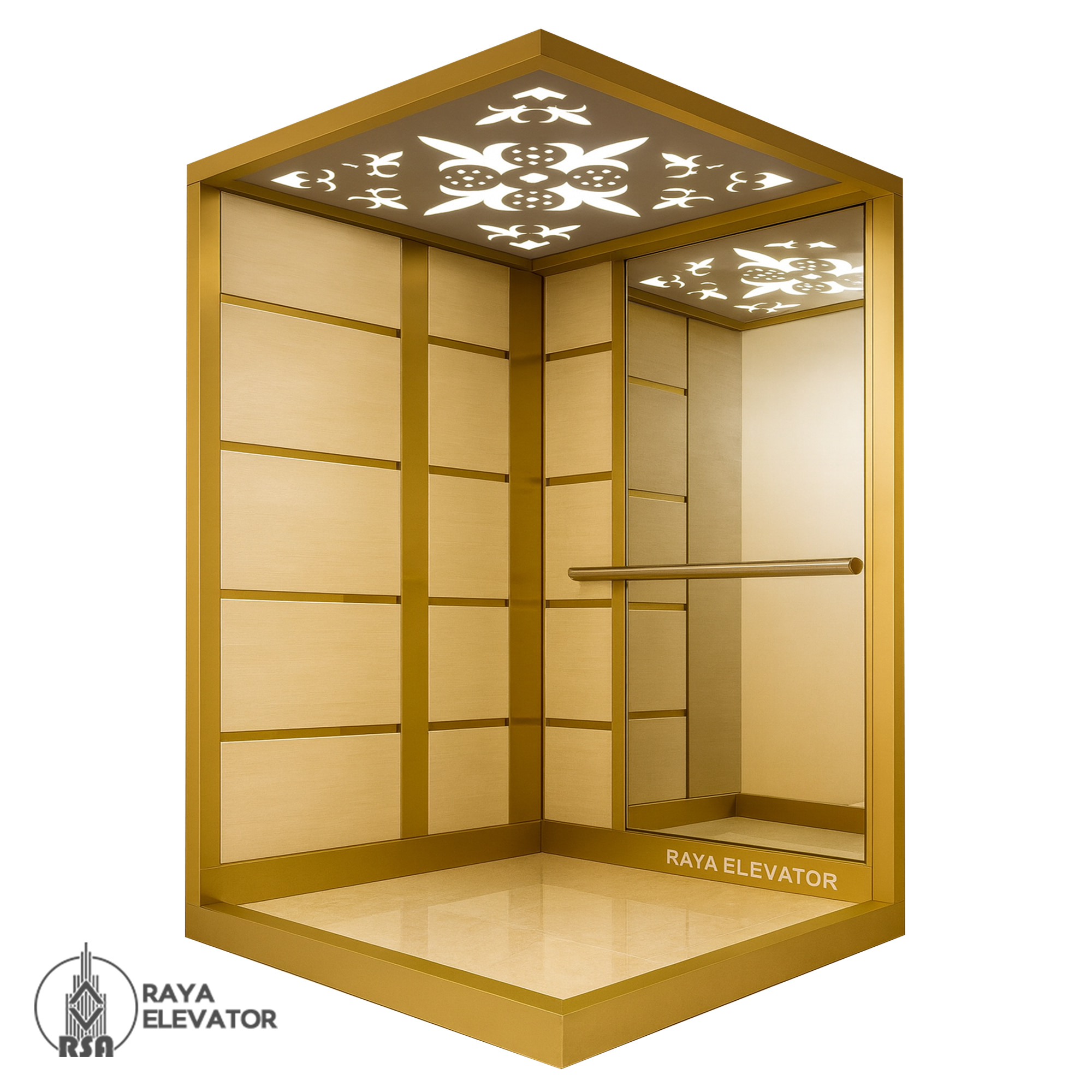 قیمت کابین آسانسور ام دی اف کد3566 طلایی