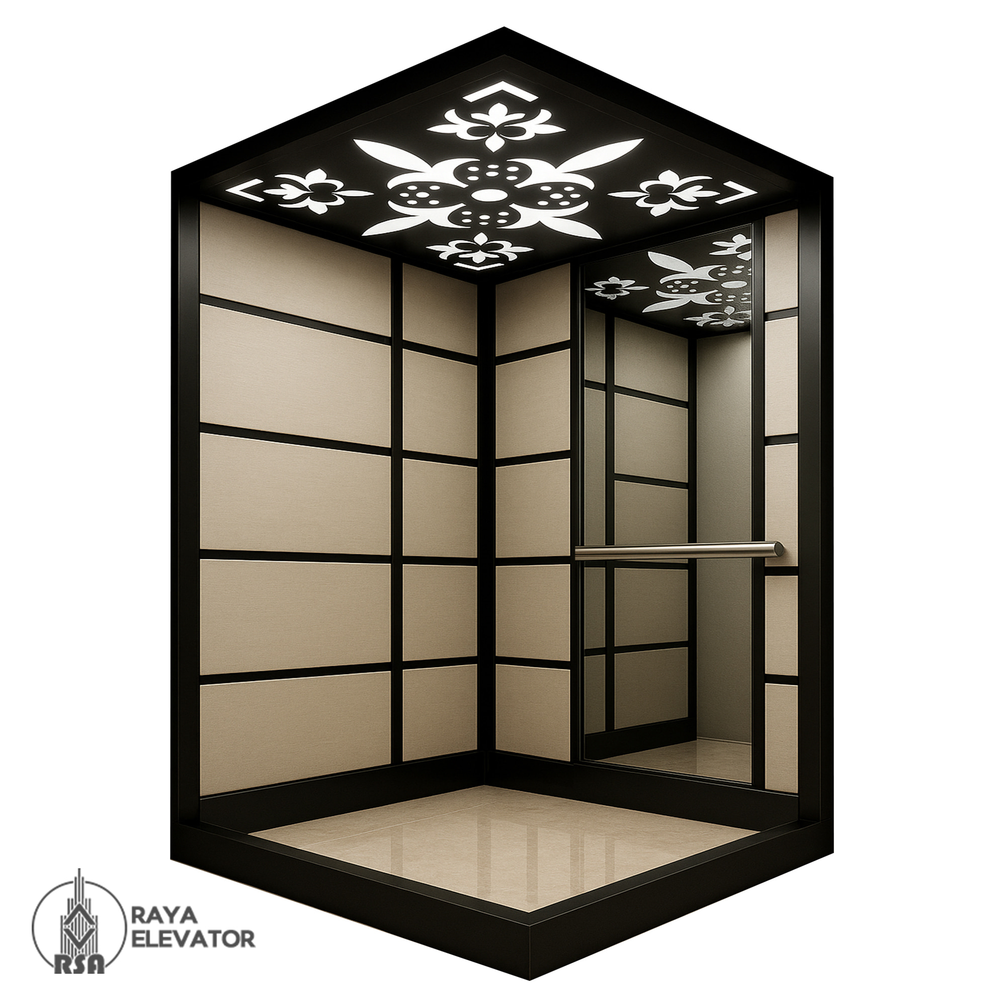 کابین آسانسور ام دی اف کد3566 مشکی