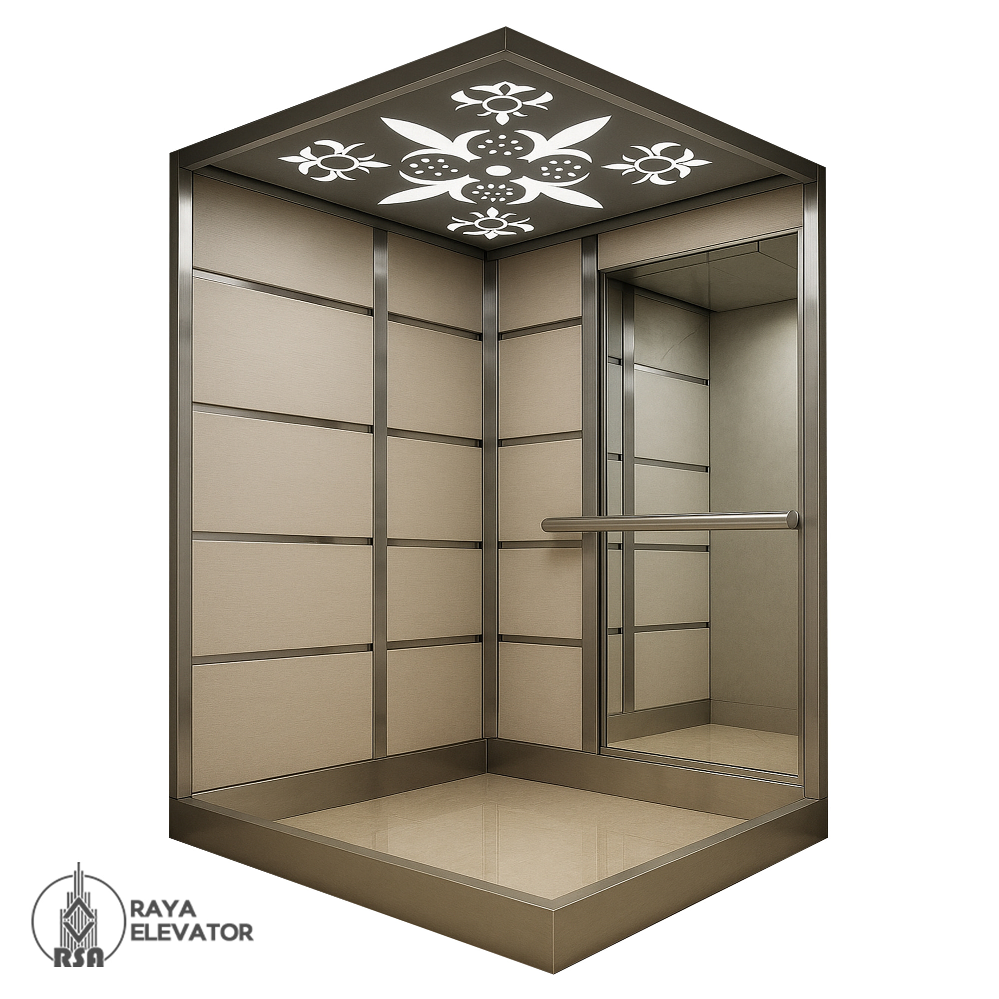 کابین آسانسور ام دی اف کد3566 نقره ای