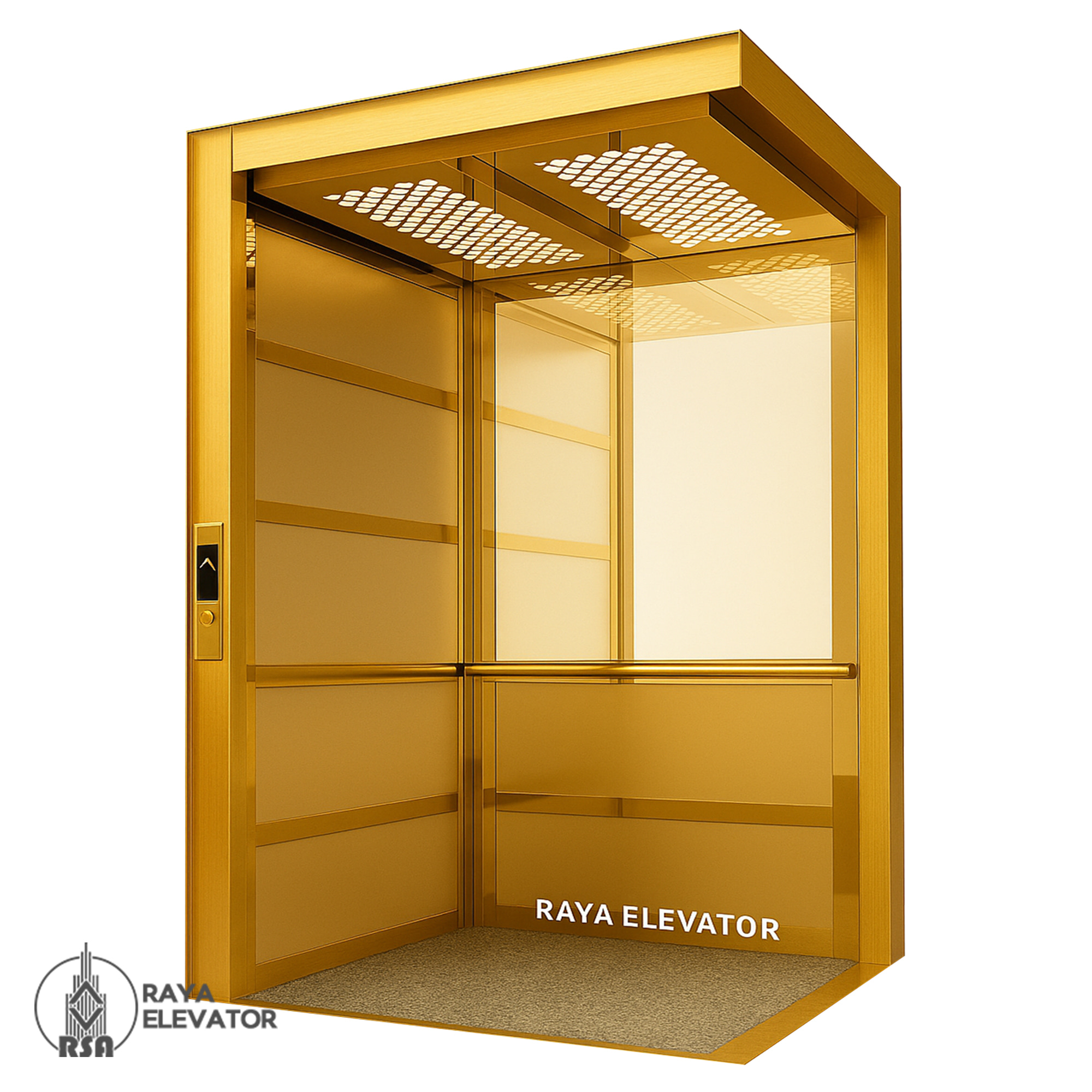 قیمت کابین آسانسور استیل میرور کد 3705 طلایی