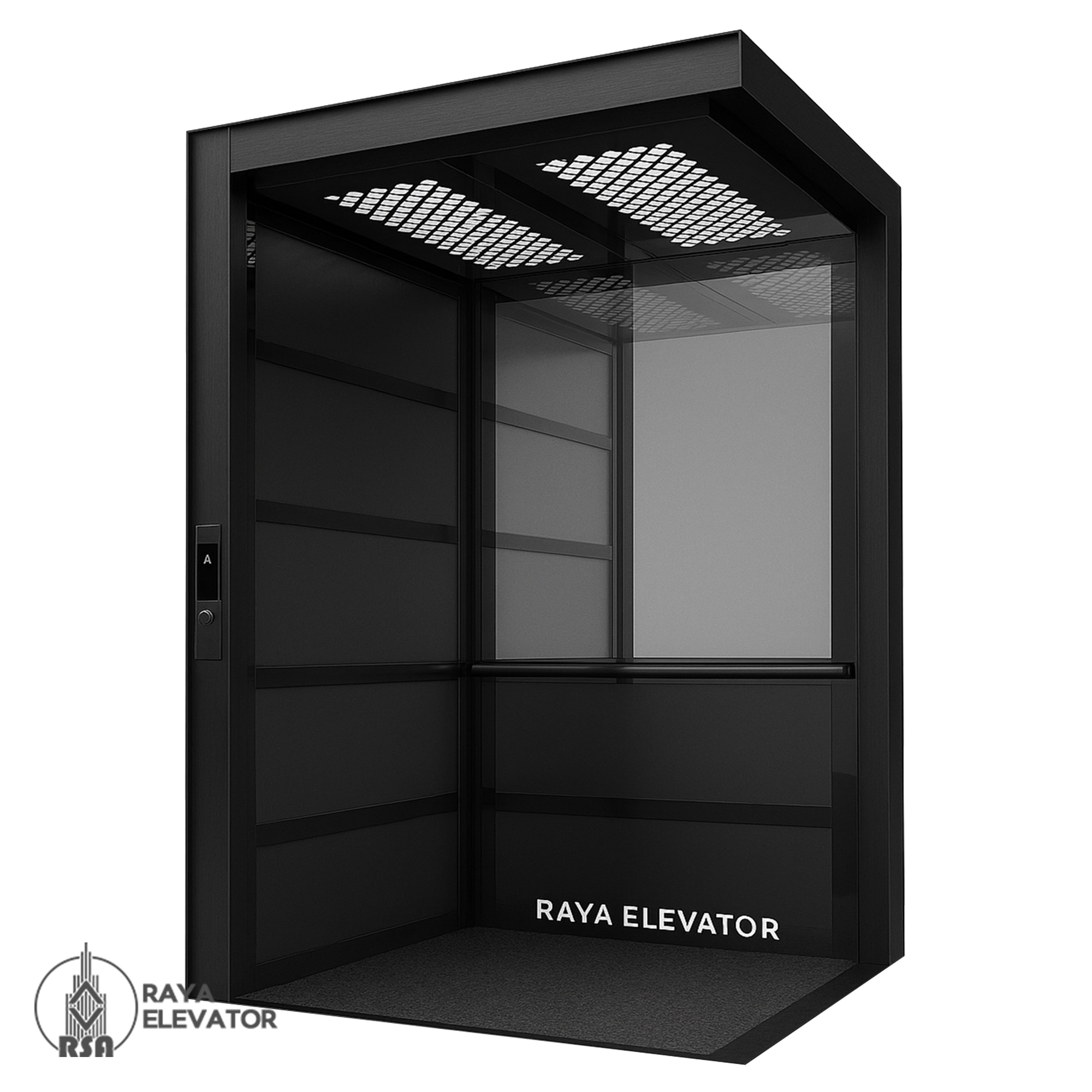 کابین آسانسور استیل میرور کد 3705 مشکی