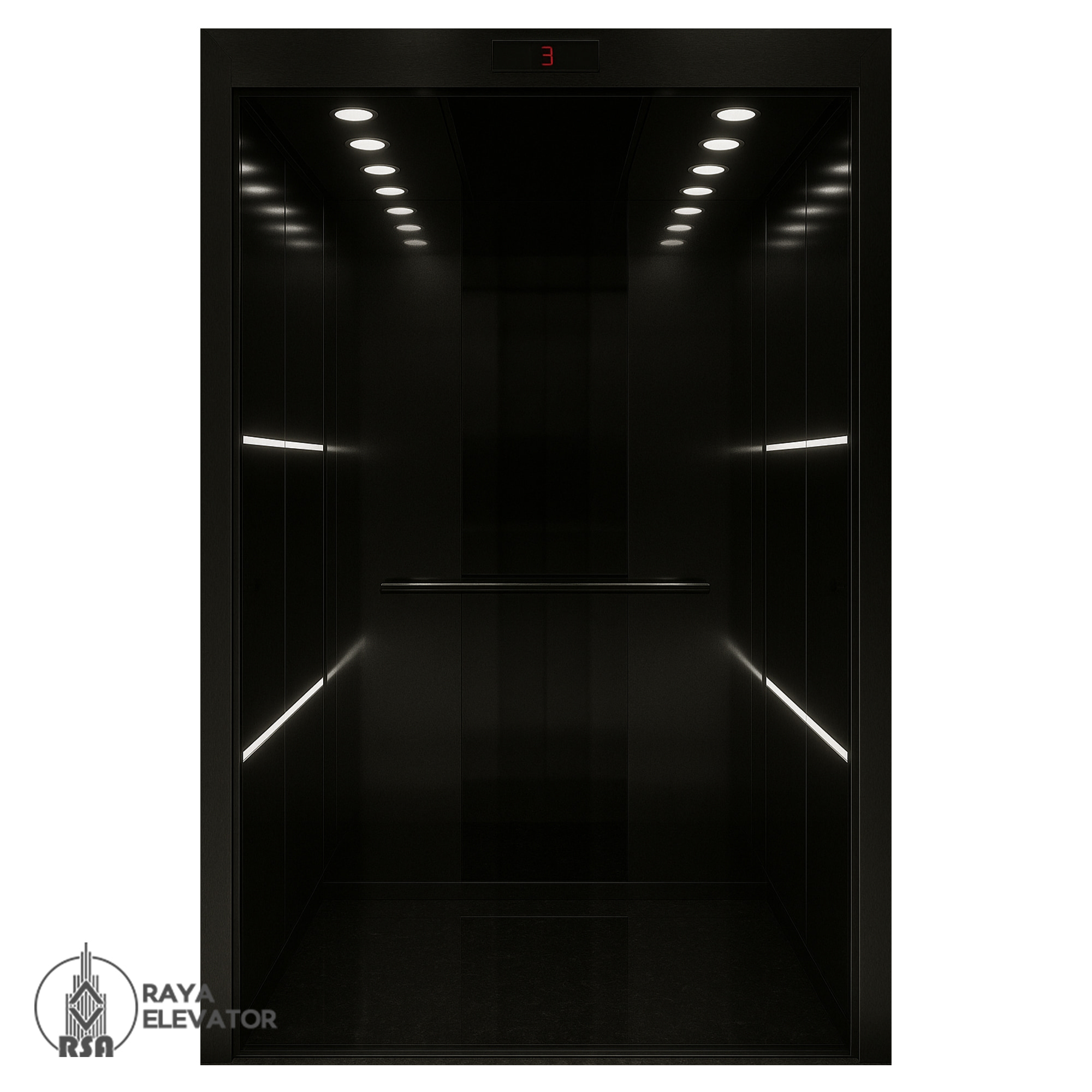 قیمت کابین آسانسور استیل کد 3707 مشکی