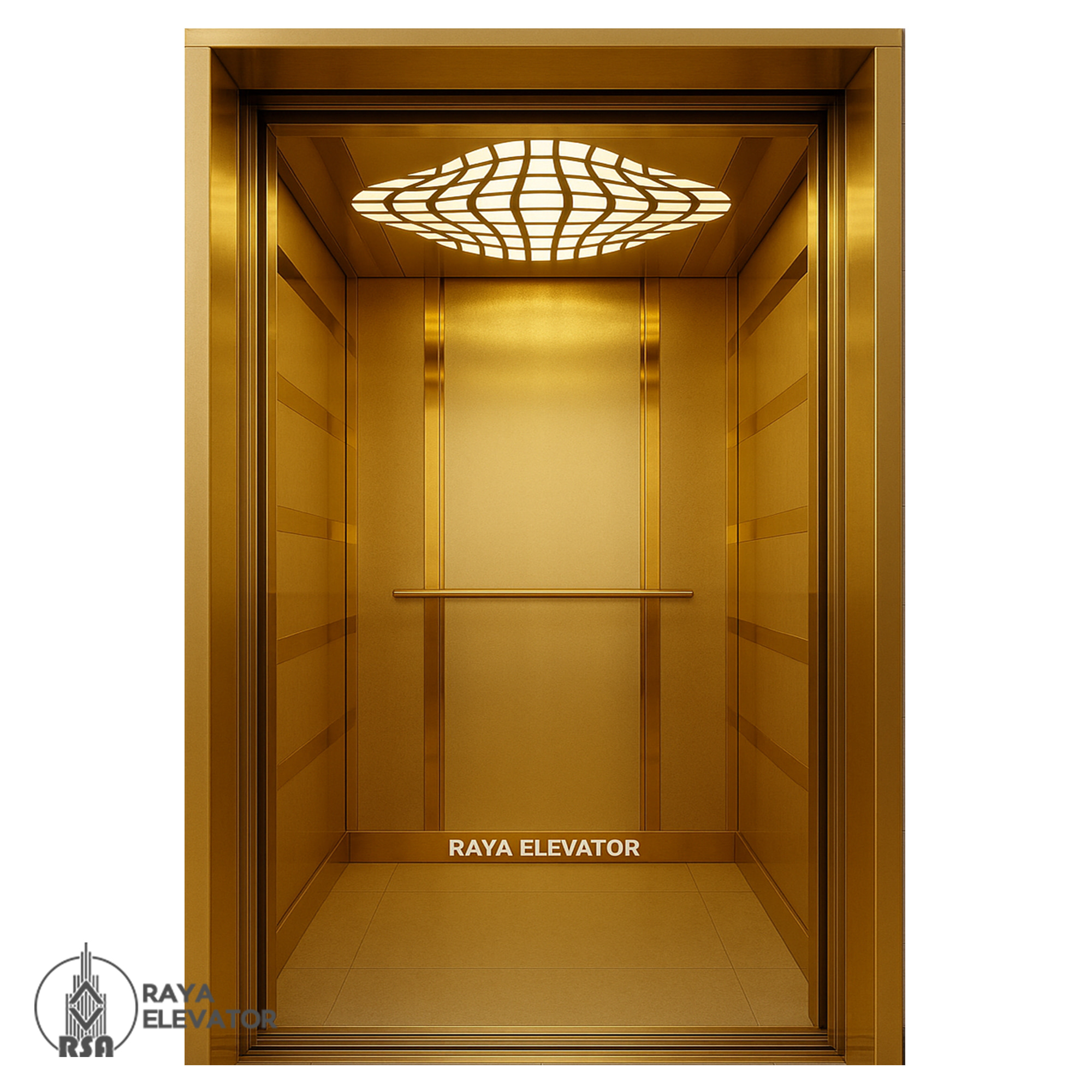 کابین آسانسور استیل خشدار کد 3708 طلایی