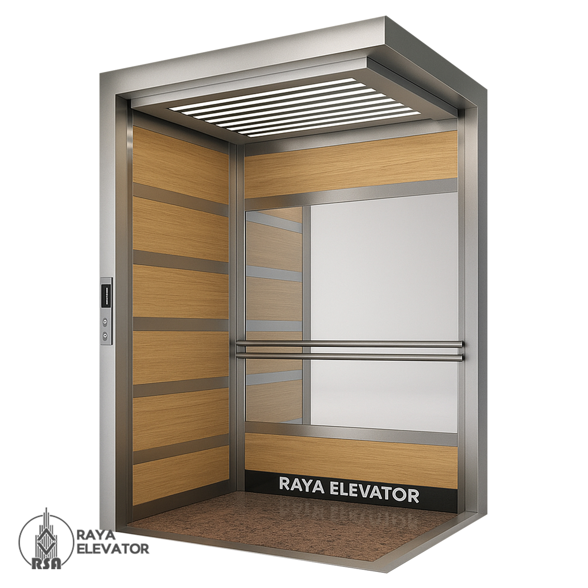 کابین آسانسور ام دی اف استیل کد 3706 نقره ای