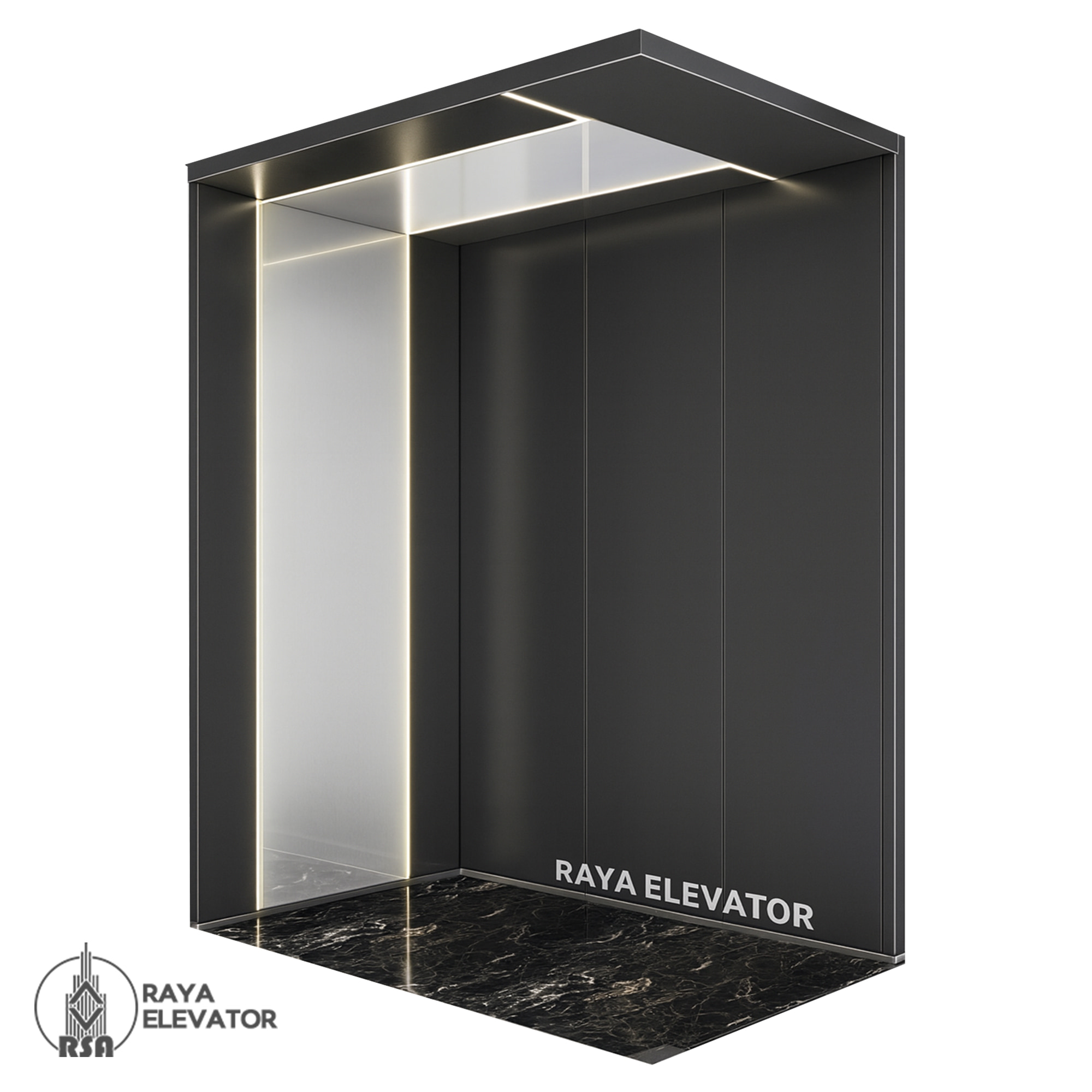 کابین آسانسور استیل کد 3721 دودی