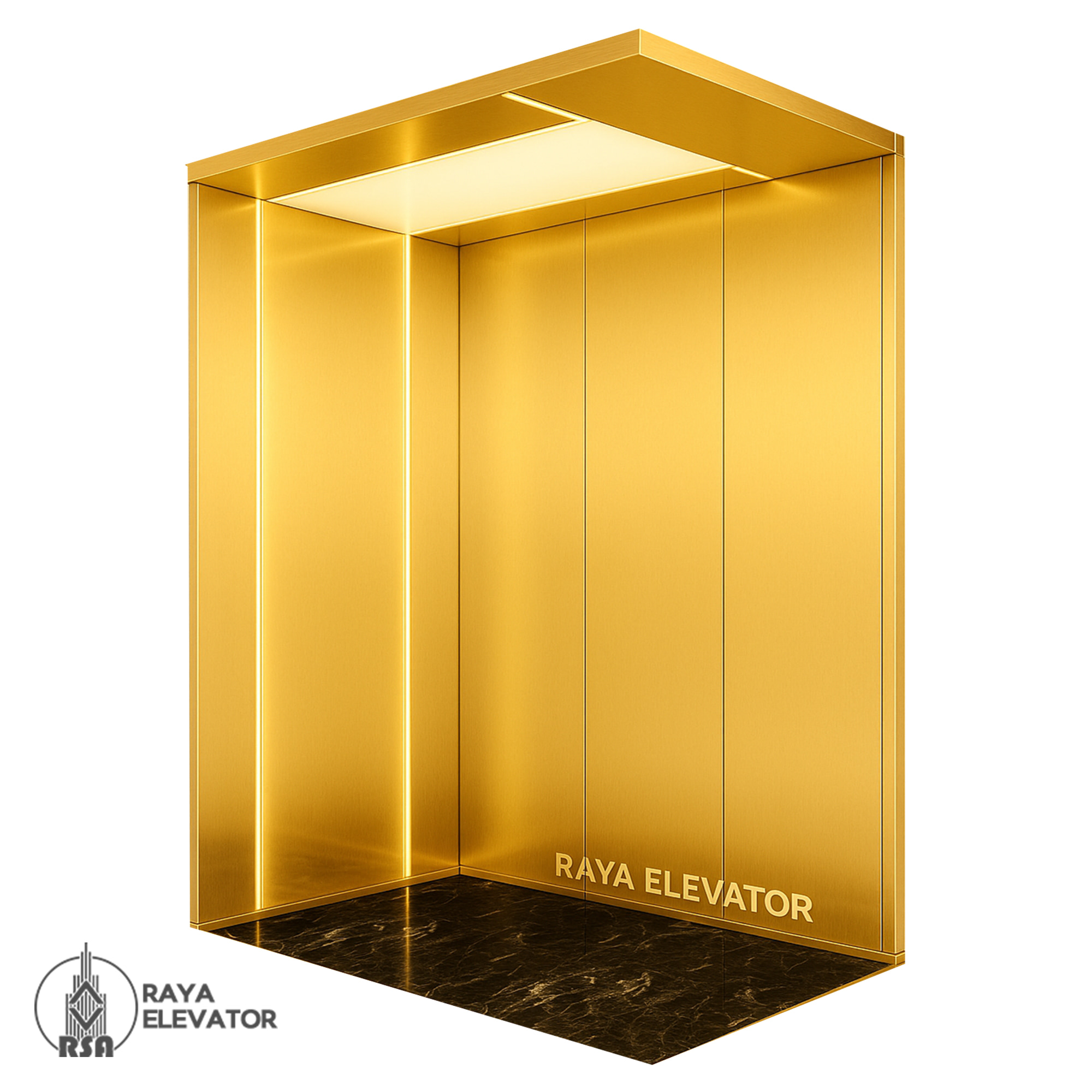 کابین آسانسور استیل کد 3721 طلایی