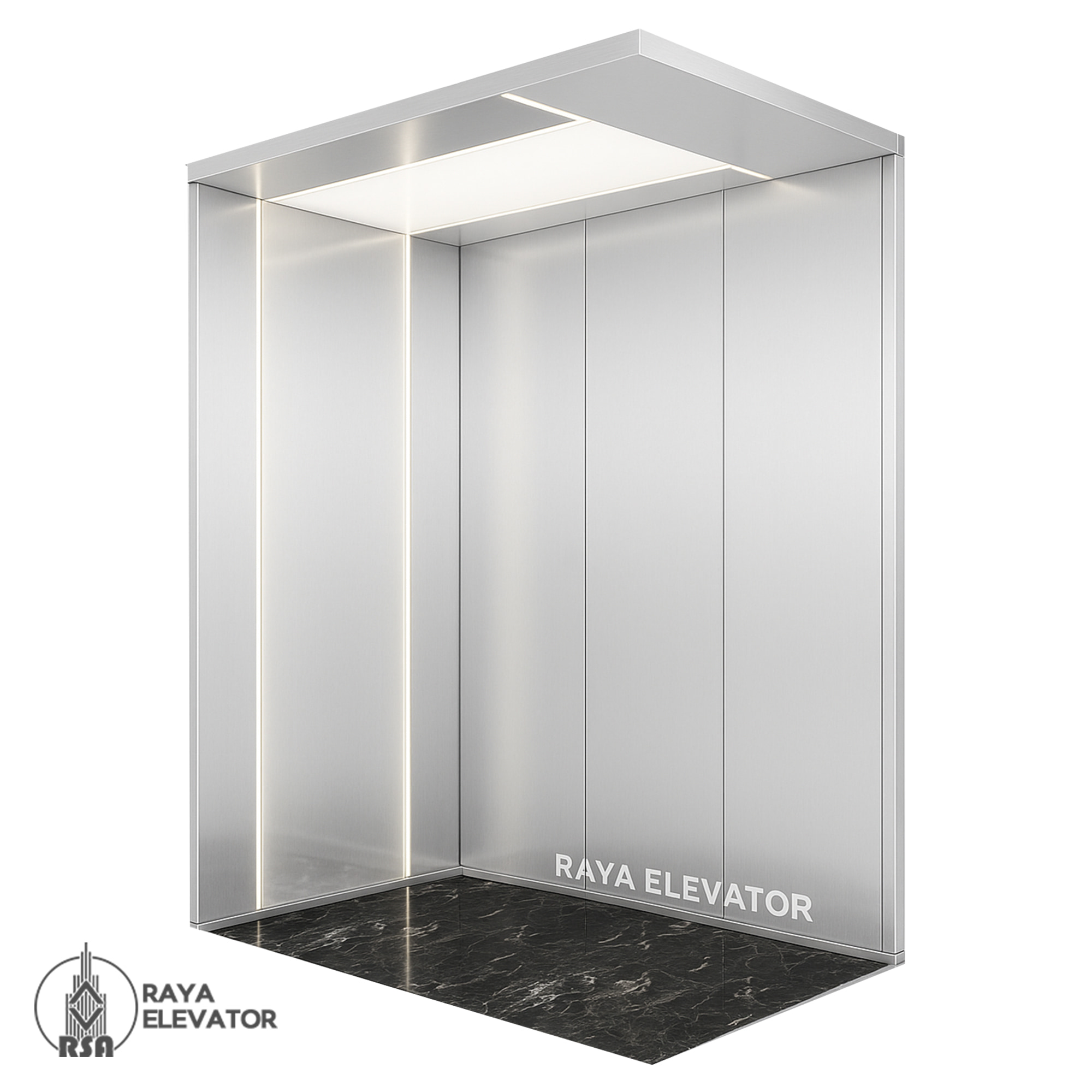 کابین آسانسور استیل کد 3721 نقره ای