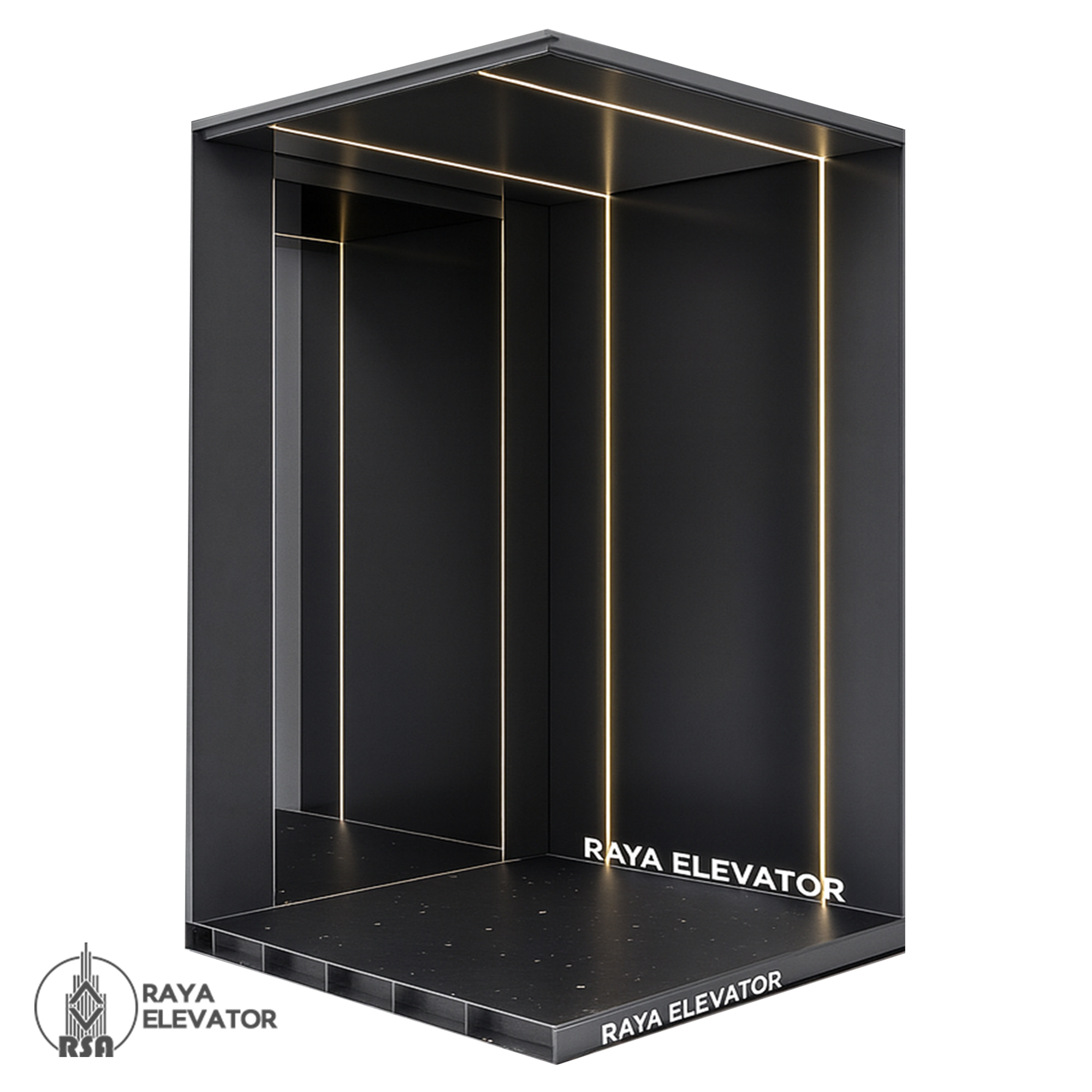 کابین آسانسور استیل کد3722 مشکی