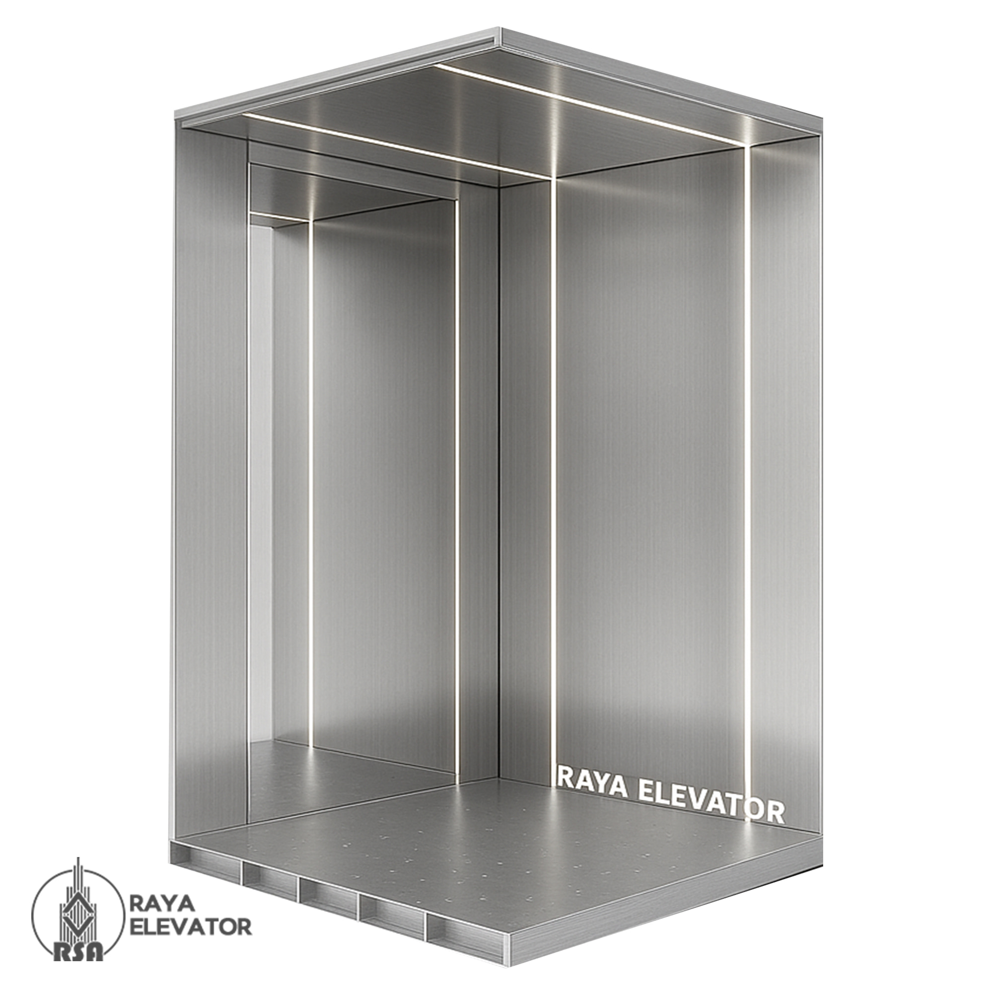 کابین آسانسور استیل کد3722 نقره ای