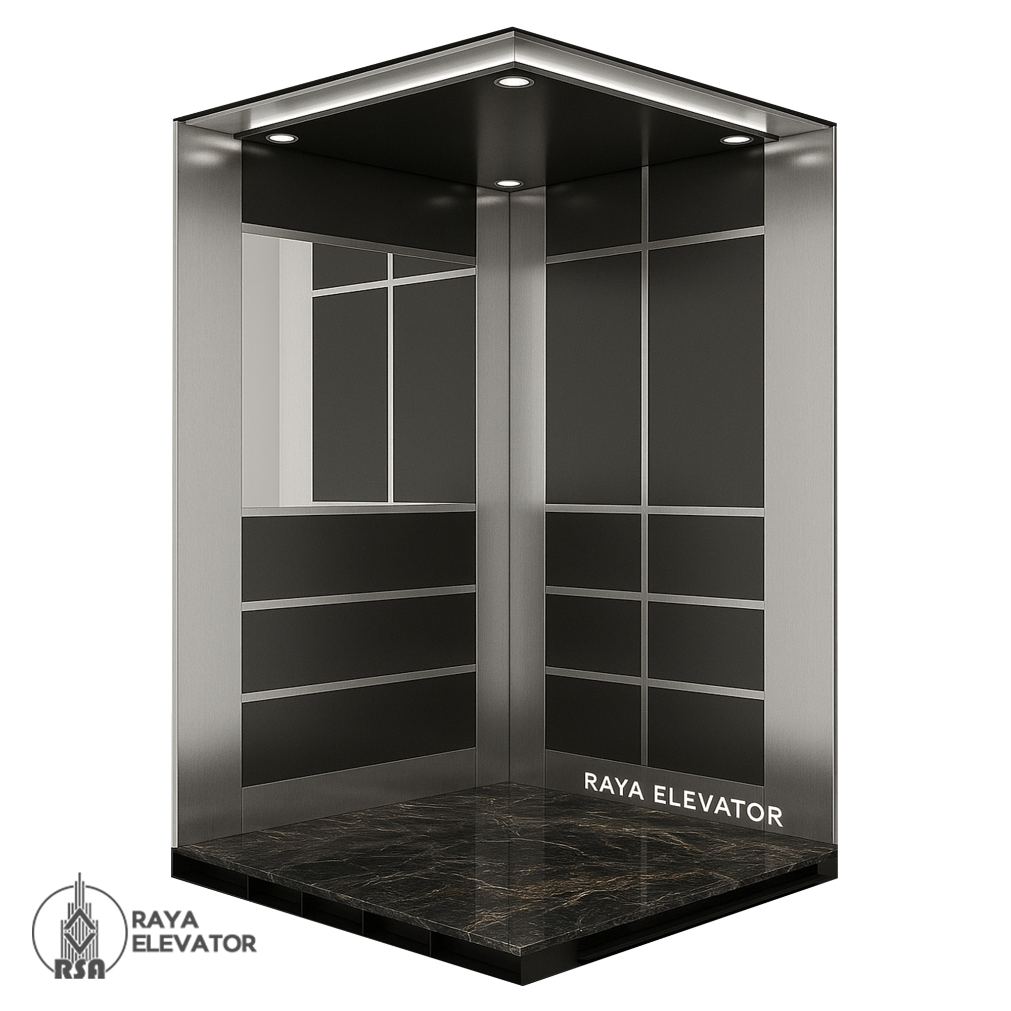 کابین آسانسور استیل کد3724 دودی