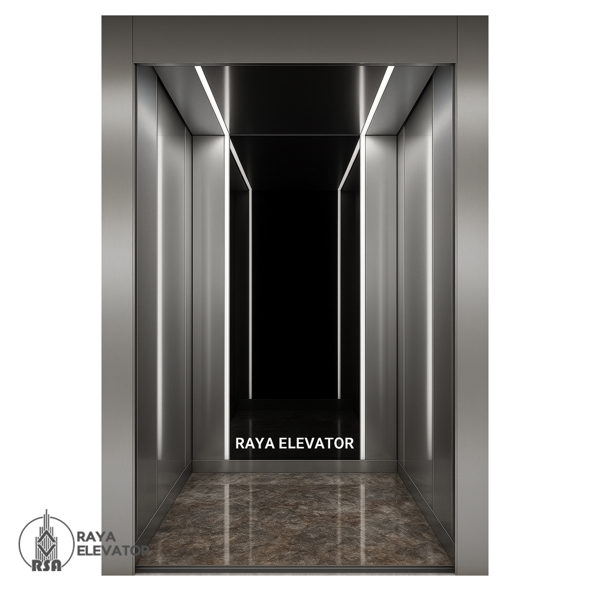 کابین آسانسور استیل کد3754 نقره ای