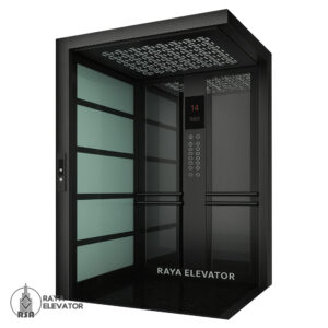 کابین استیل نقره ای دکور شیشه ای کد 3700