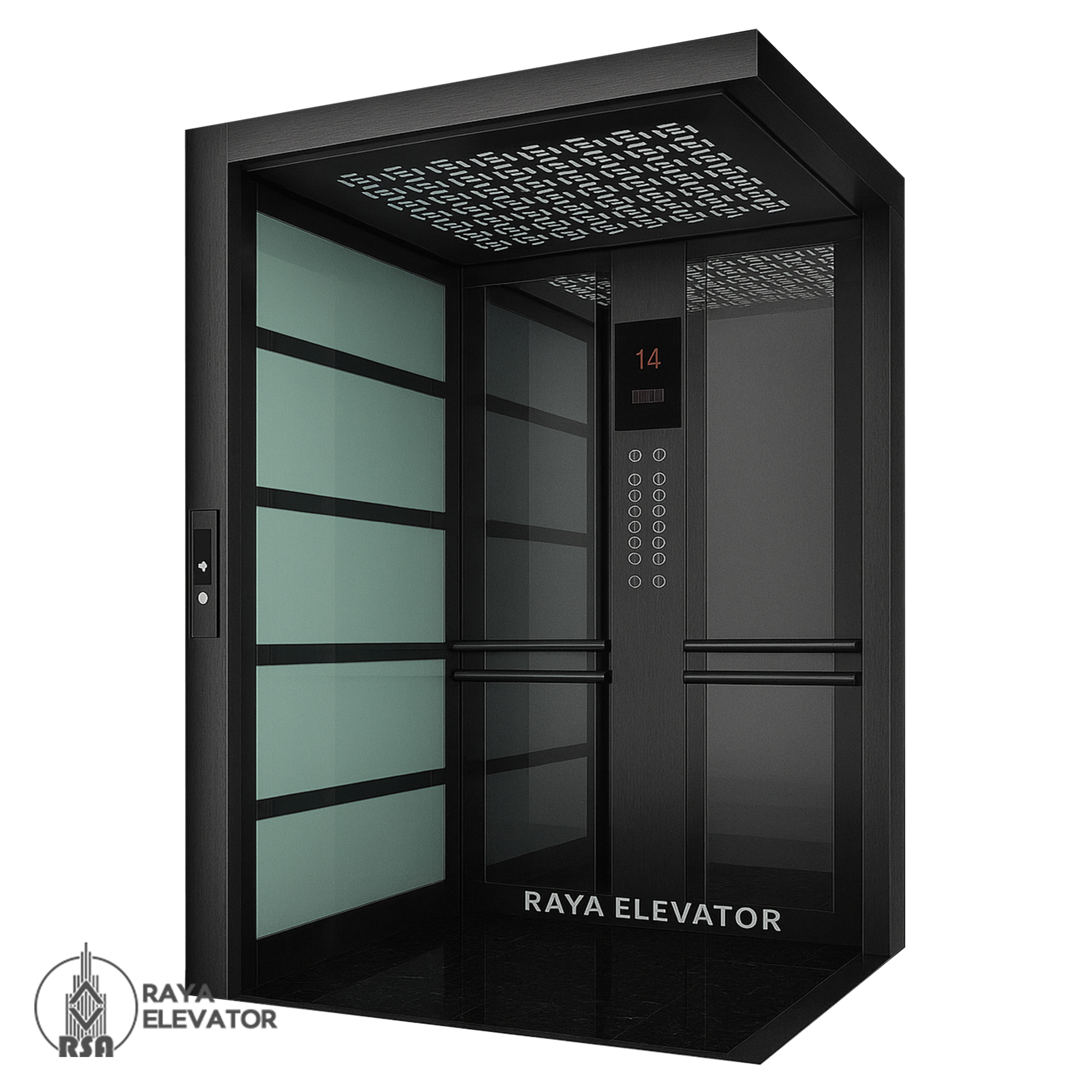 کابین استیل نقره ای دکور شیشه ای کد 3700 دودی