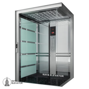 قیمت کابین استیل نقره ای دکور شیشه ای کد 3700 نقره ای