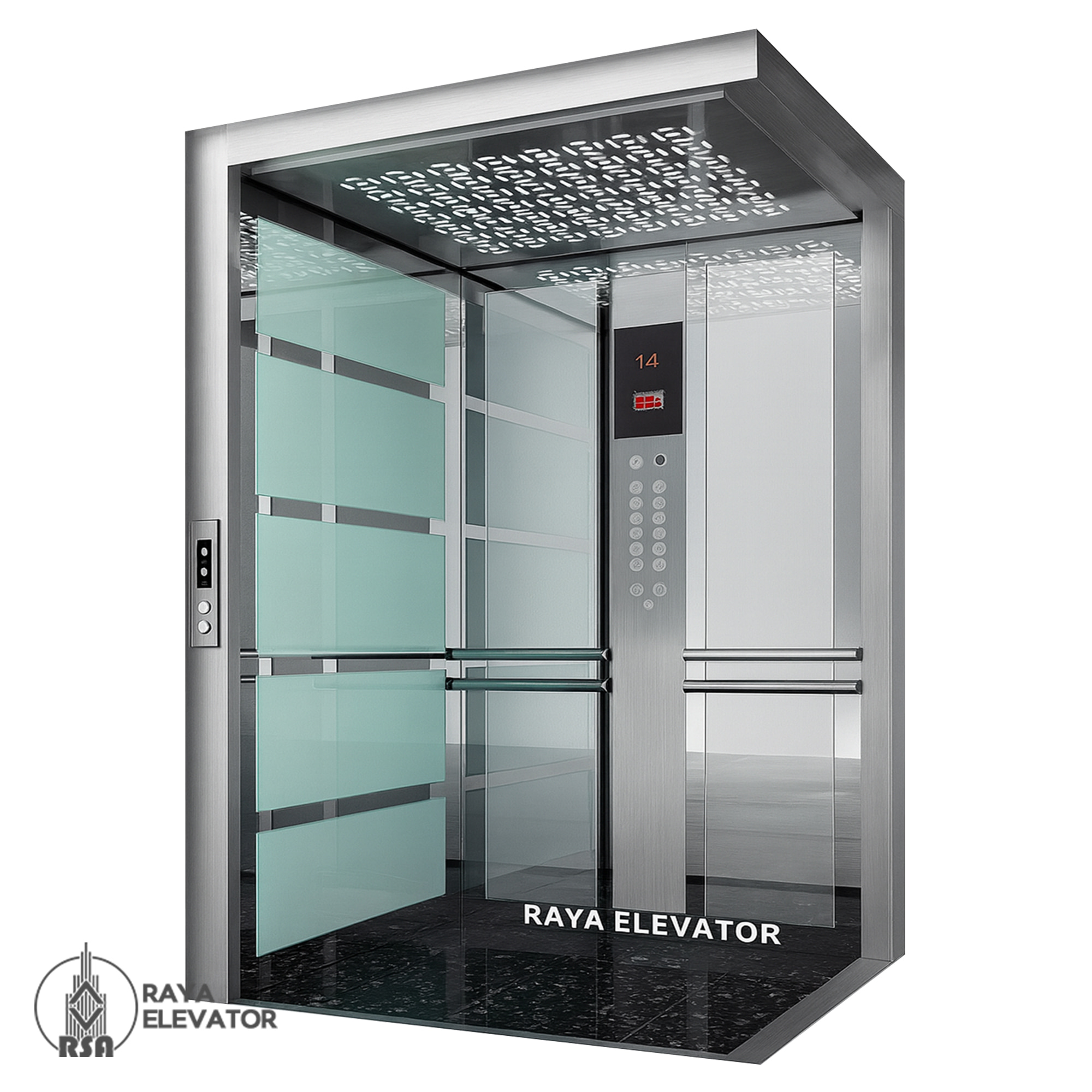 قیمت کابین استیل نقره ای دکور شیشه ای کد 3700 نقره ای