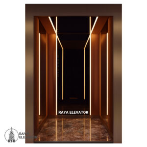 کابین آسانسور استیل کد3754 رزگلد