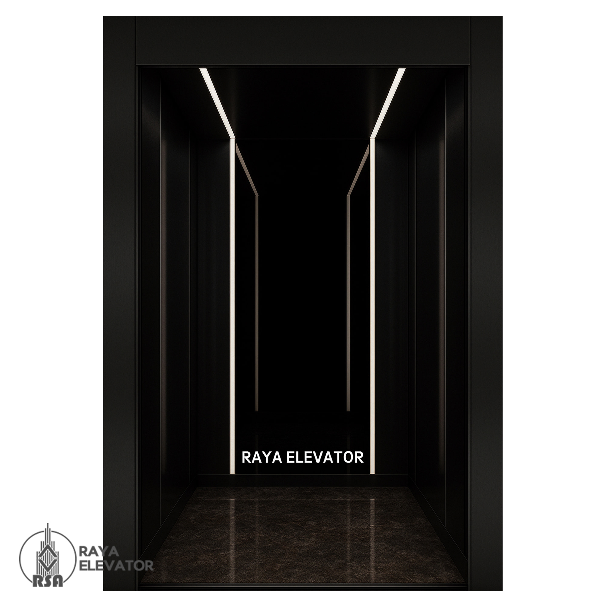 کابین آسانسور استیل کد3754 مشکی