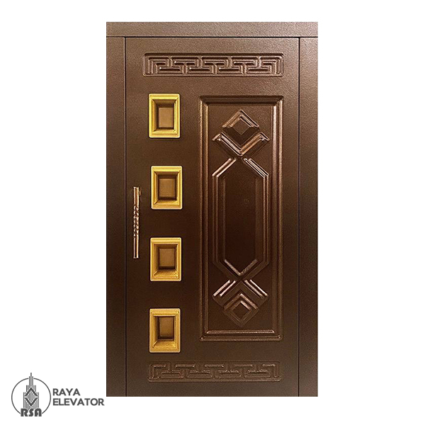 قیمت درب آسانسور لولایی کد 6056 قهوه ای