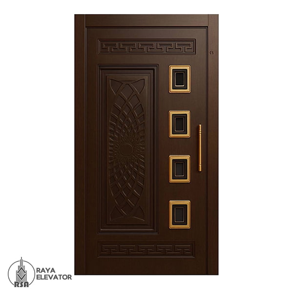 درب آسانسور لولایی کد 6059 قهوه ای