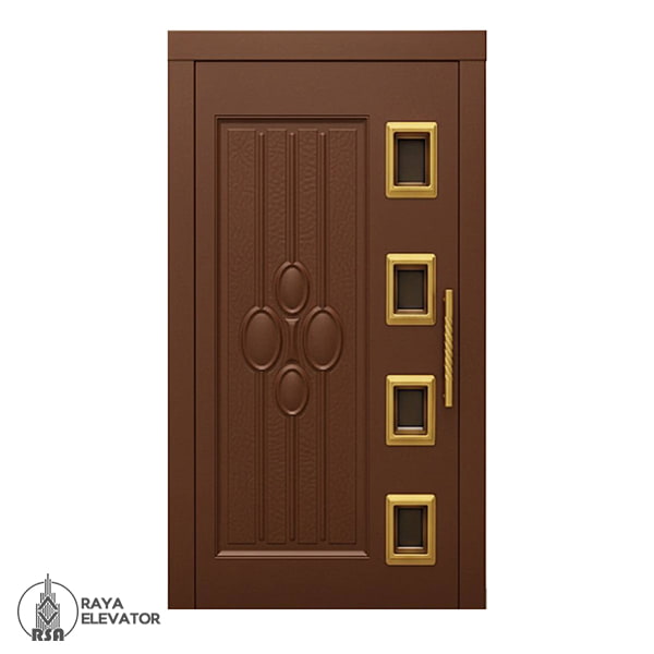 خرید درب آسانسور لولایی کد 6061 قهوه ای