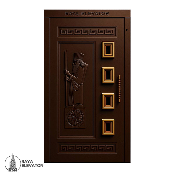 درب آسانسور لولایی کد6051 قهوه ای