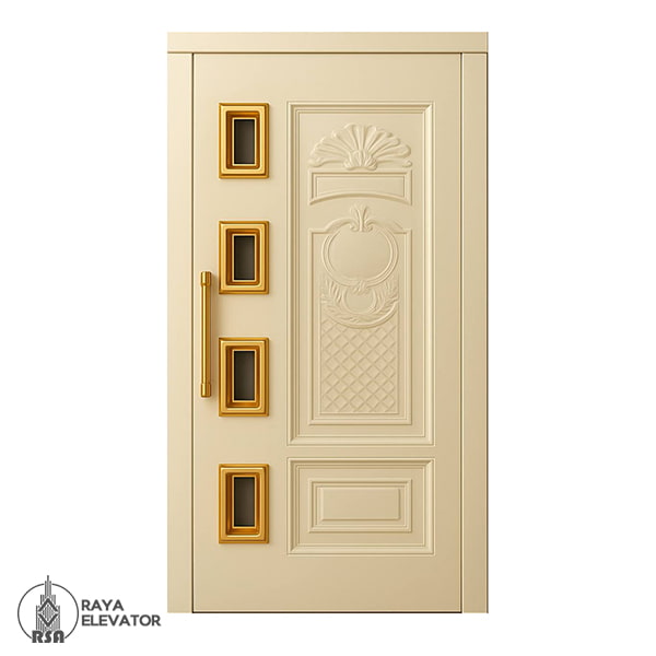 خرید درب آسانسور لولایی کد6055 کرمی