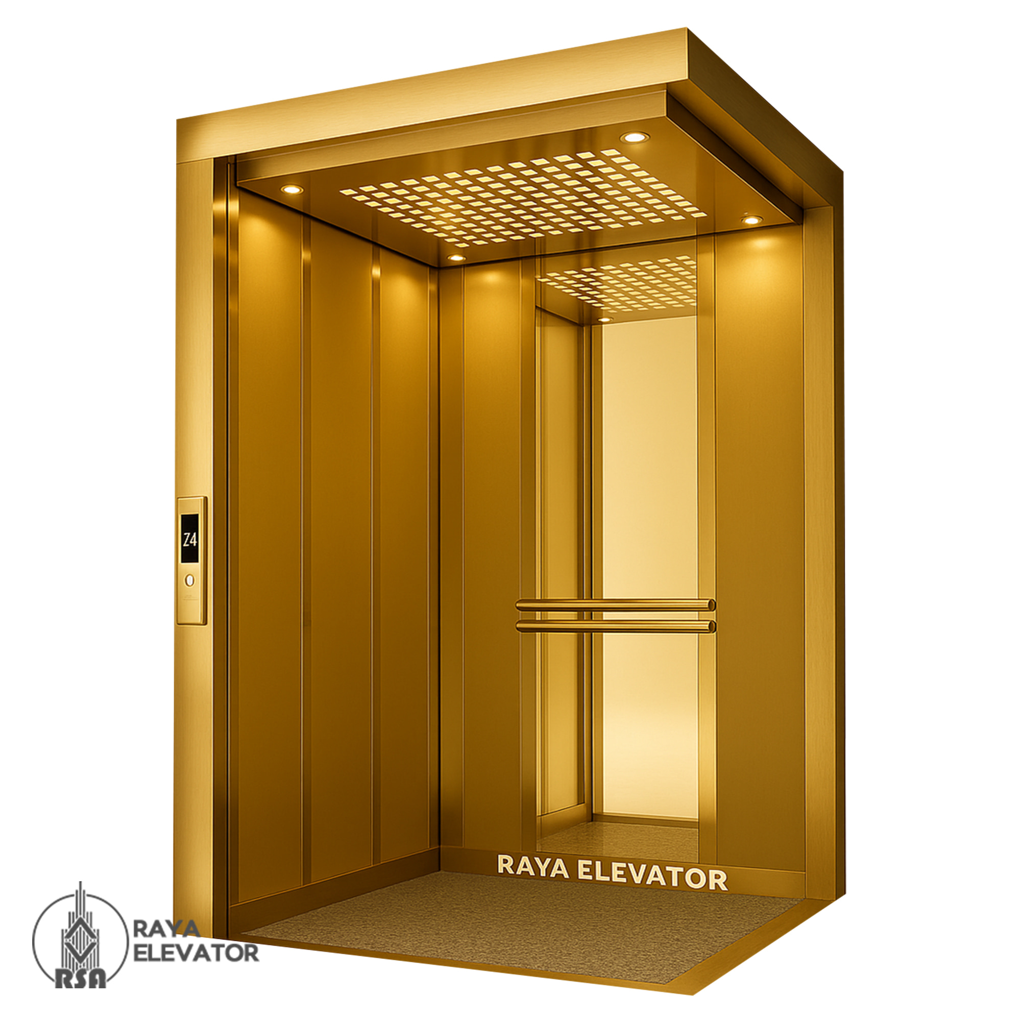 کابین آسانسور استیل مگا کد3702 طلایی