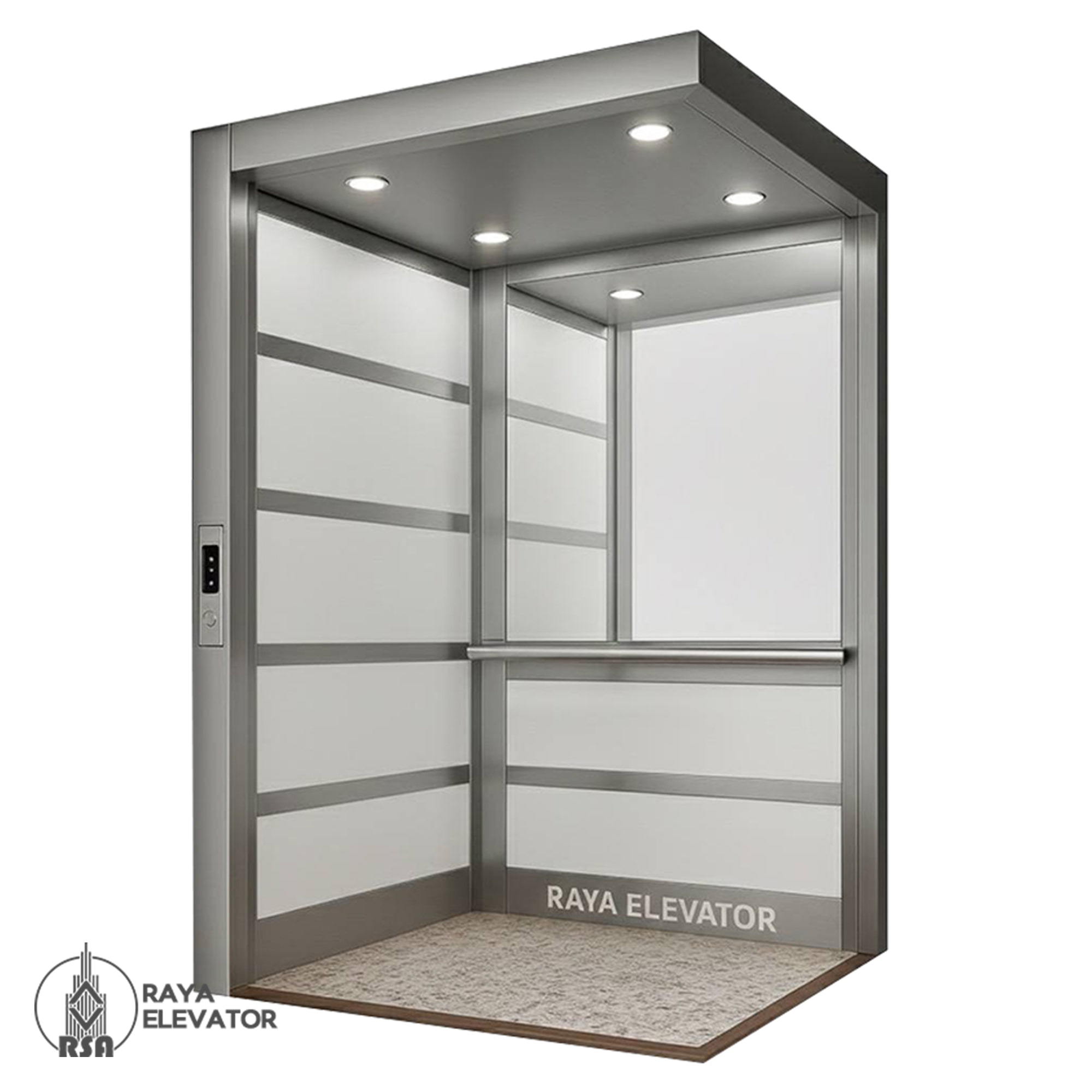 کابین آسانسور ام دی اف استیل کد3701 نقره ای
