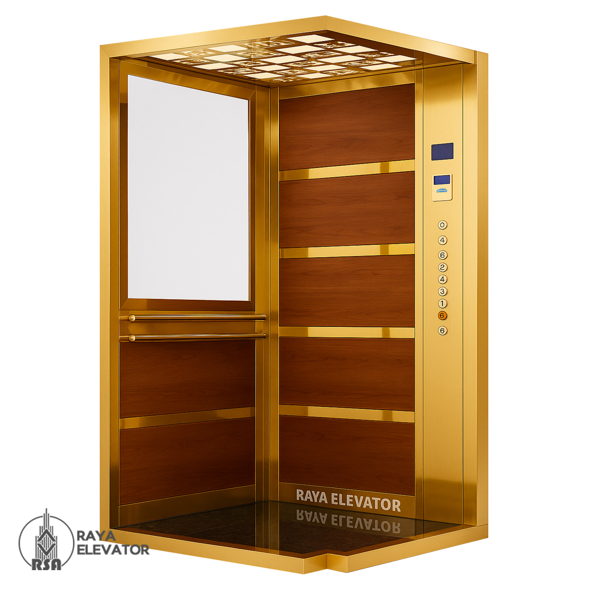 کابین آسانسور ام دی اف کد3704 طلایی