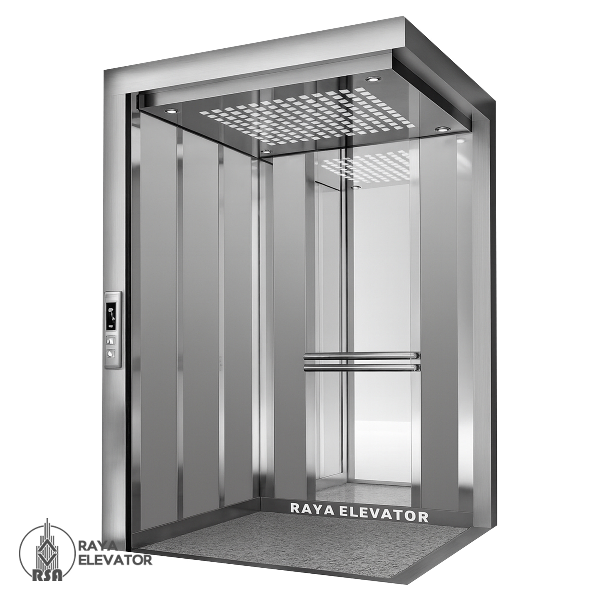 قیمت کابین آسانسور استیل مگا کد3702 نقره ای