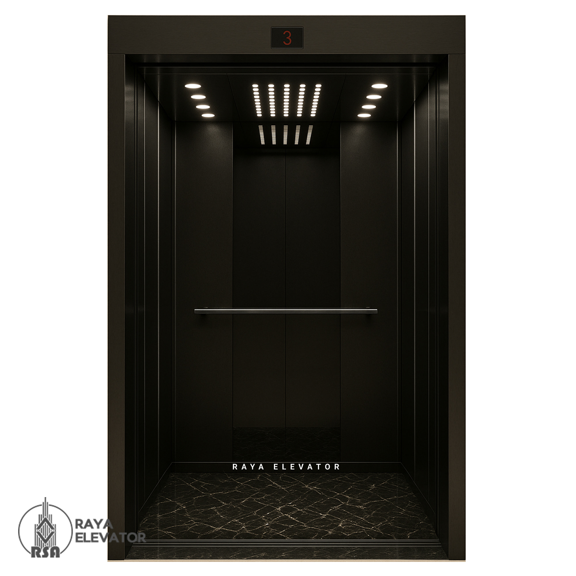 کابین آسانسور استیل کد 3756 RASPINA مشکی