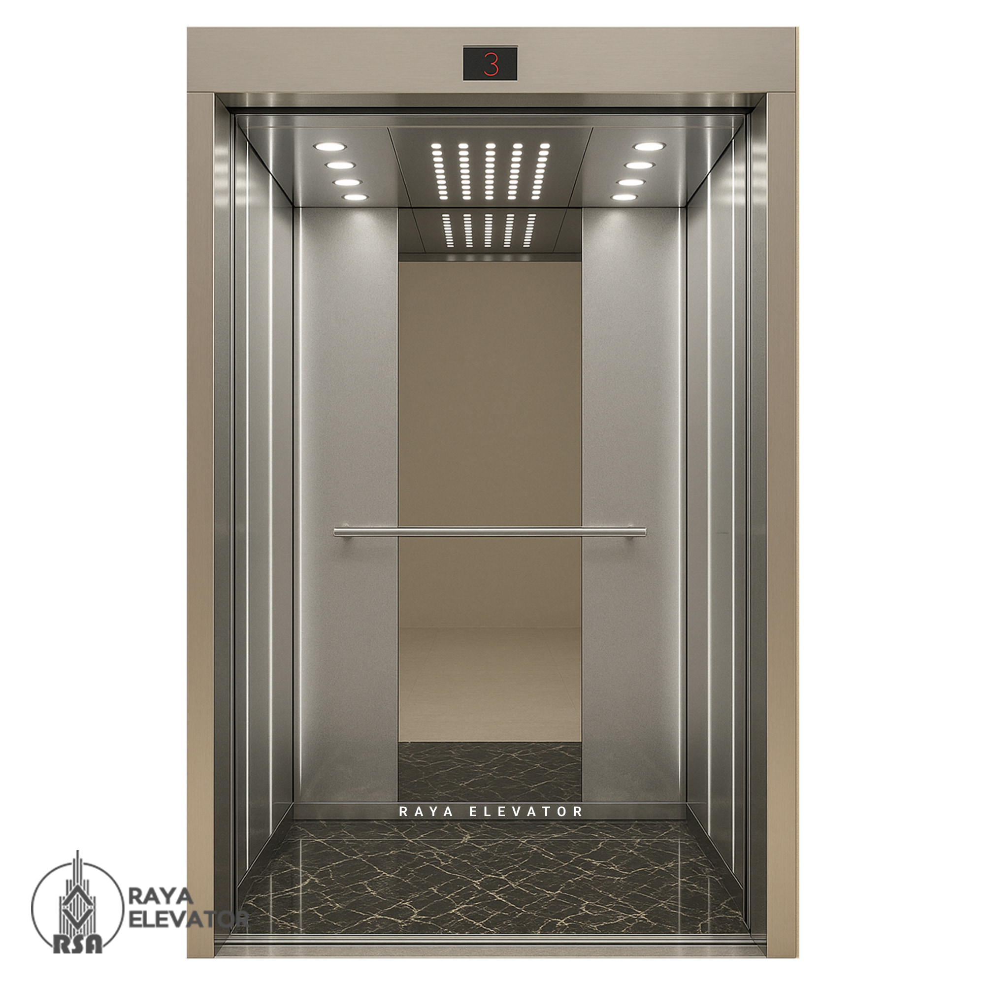 کابین آسانسور استیل کد 3756 RASPINA نقره ای
