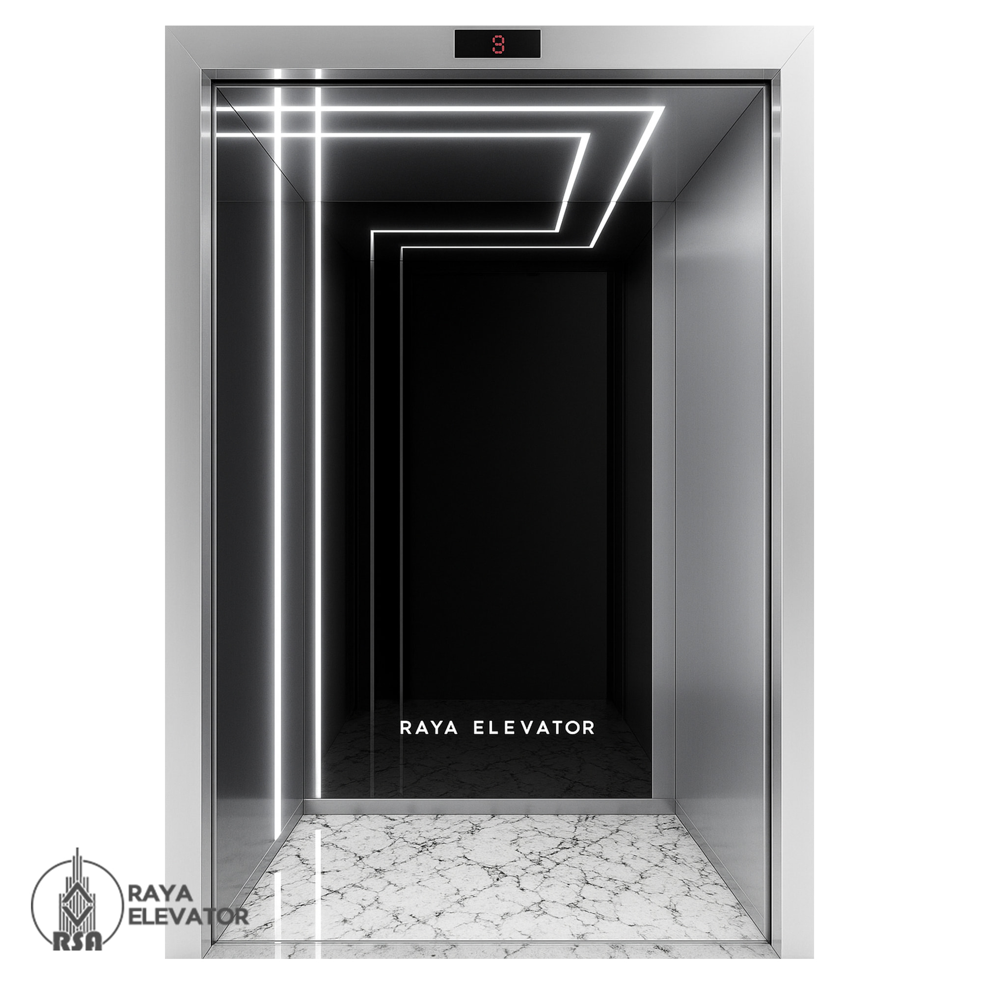 خرید کابین آسانسور استیل کد 3759 SIVAN نقره ای