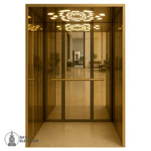کابین آسانسور استیل کد3764 طلایی