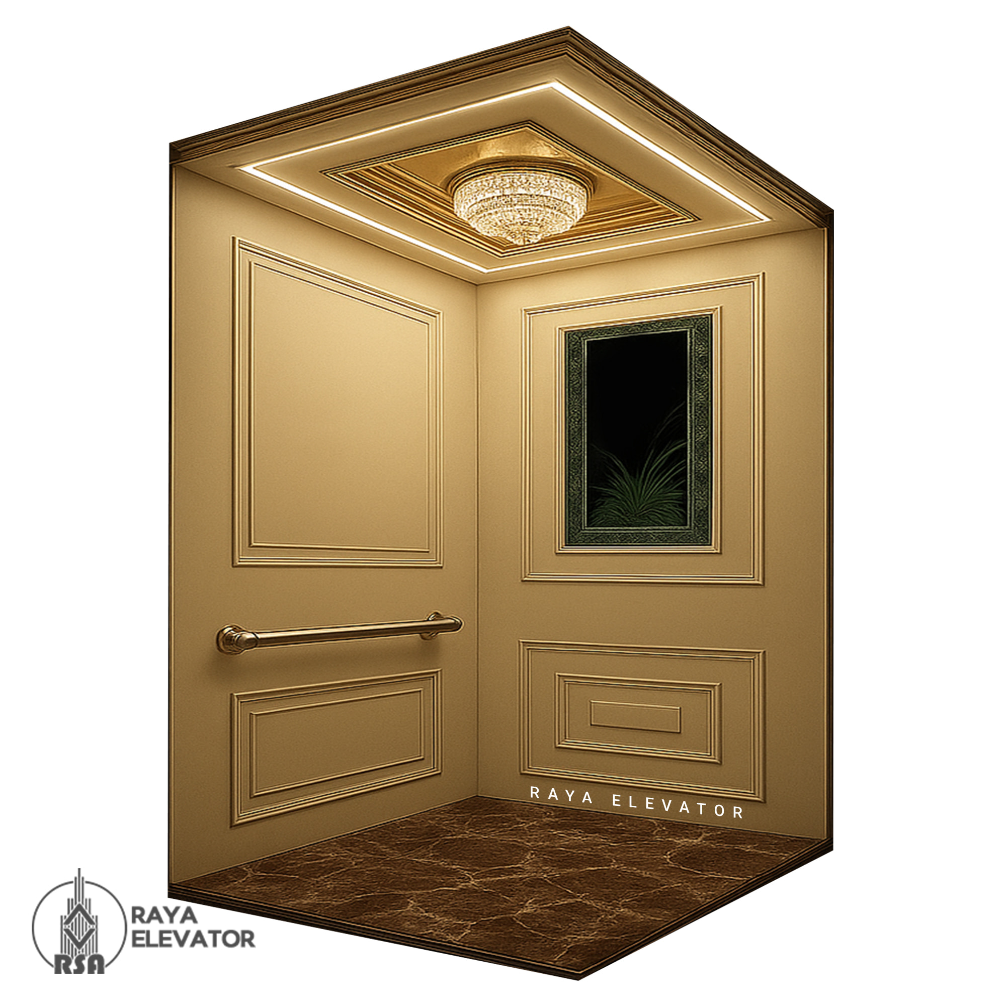 کابین آسانسور کد 3757 BEHDIS طلایی