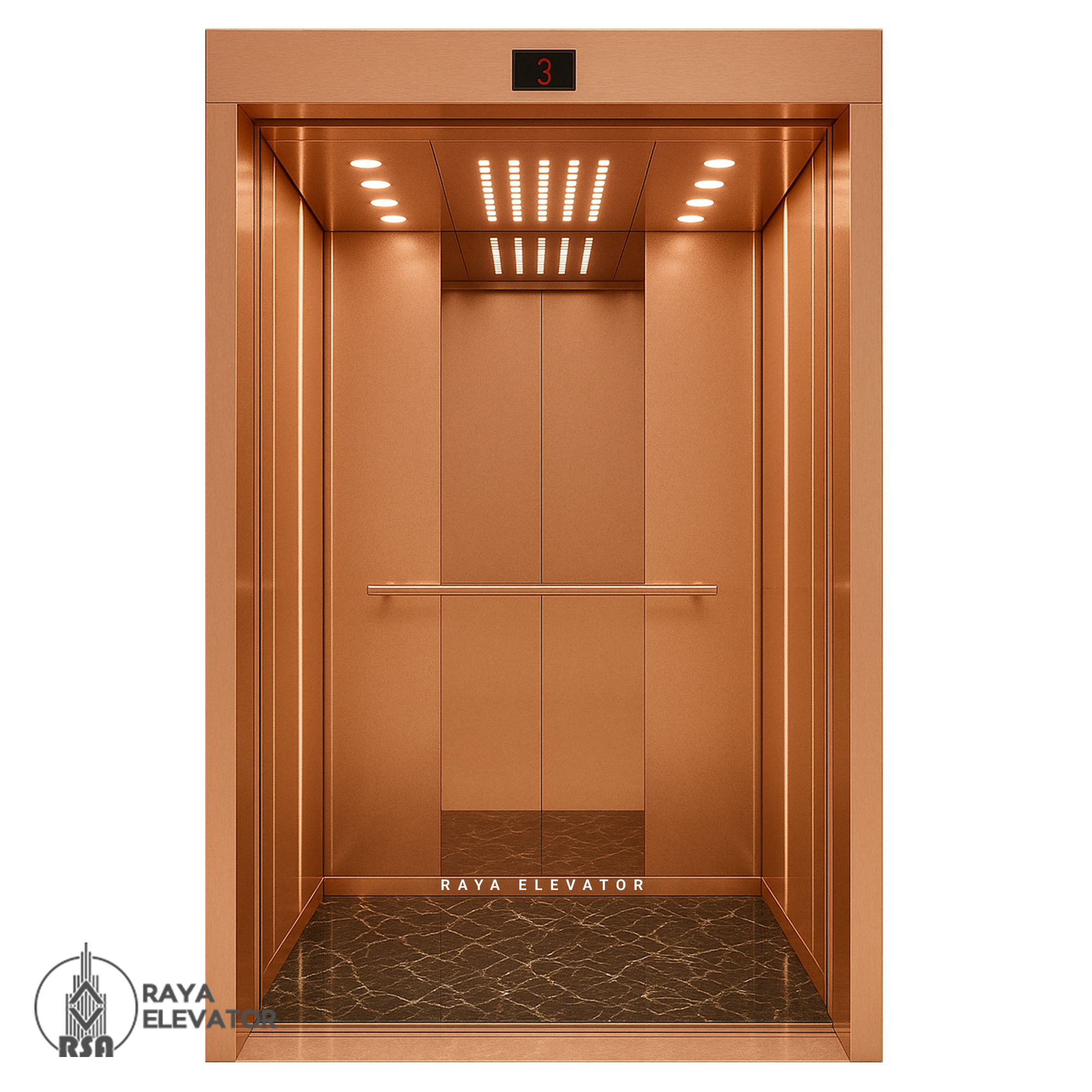 قیمت کابین آسانسور استیل کد 3756 RASPINA رزگلد