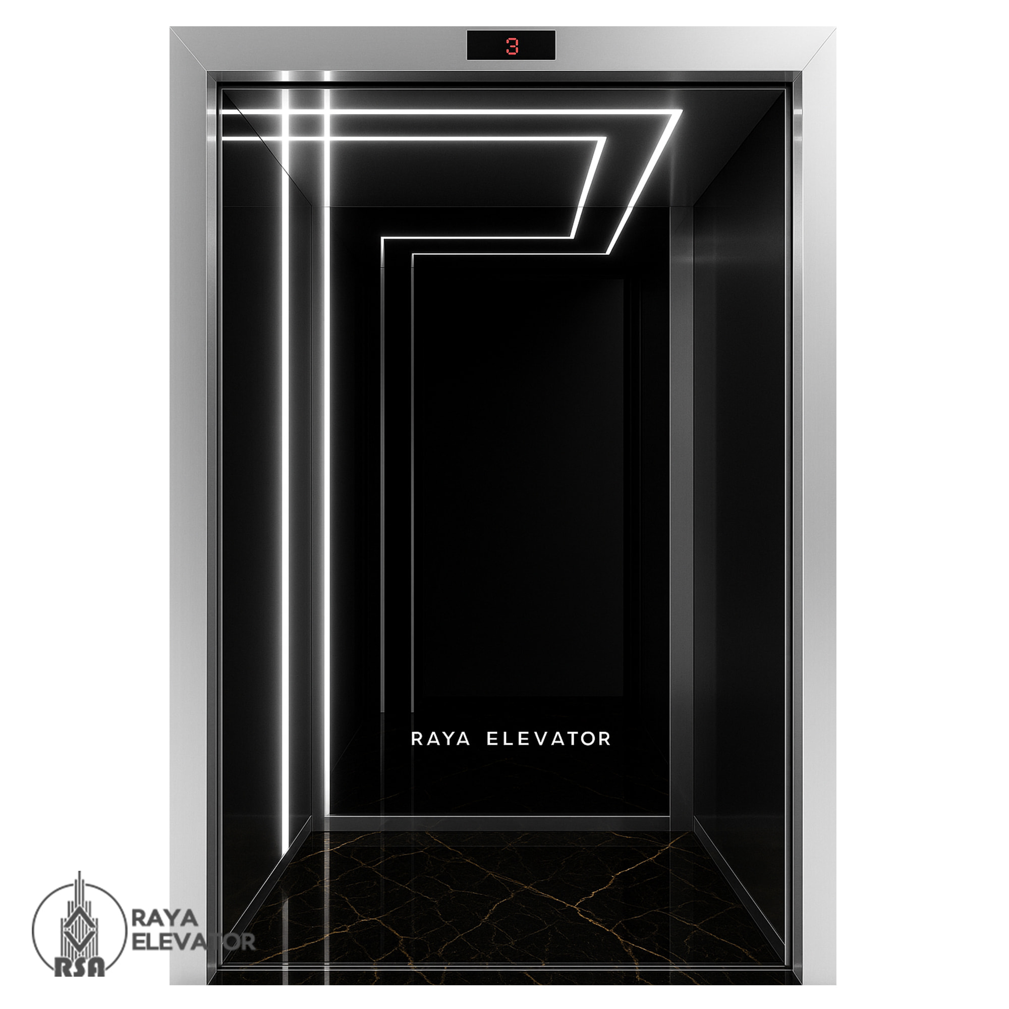 کابین آسانسور استیل کد 3759 SIVAN دودی