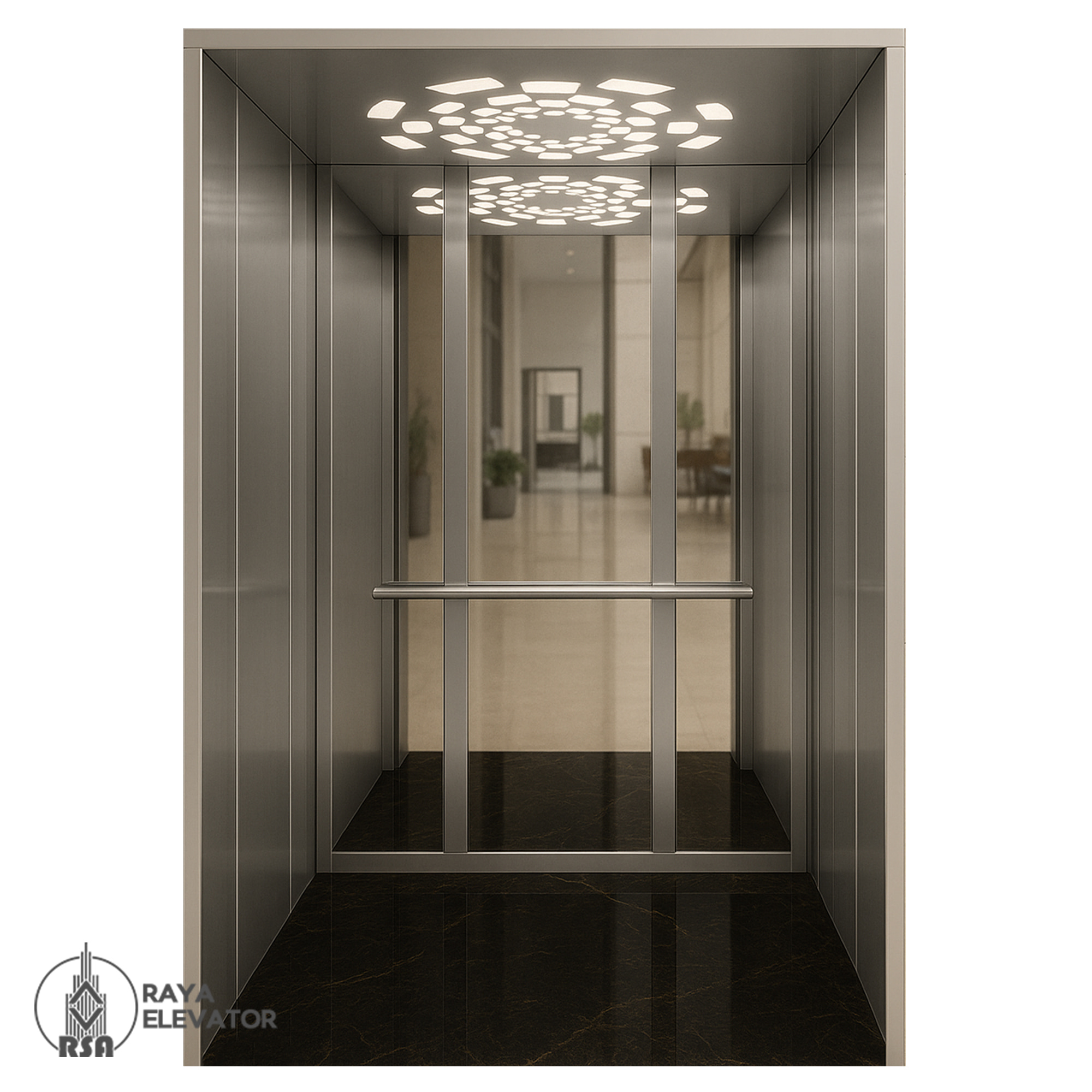 کابین آسانسور استیل کد3764 دودی