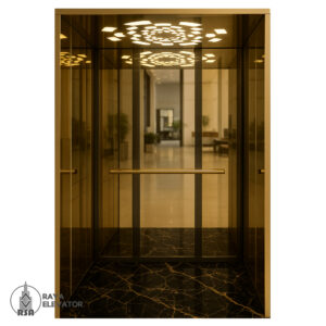 کابین آسانسور استیل کد3764 طلایی